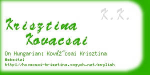 krisztina kovacsai business card